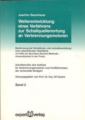 Weiterentwicklung eines Verfahrens zur Schallquellenortung an Verbrennungsmotoren von Baumhauer,  Joachim
