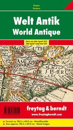 Welt Antik, Karte von John Speed 1651, Poster, metallbestäbt von Freytag-Berndt und Artaria KG