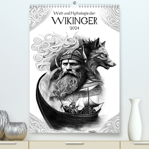 Welt und Mythologie der Wikinger (hochwertiger Premium Wandkalender 2024 DIN A2 hoch), Kunstdruck in Hochglanz von Frost,  Anja
