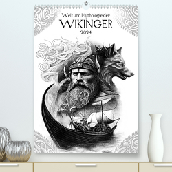 Welt und Mythologie der Wikinger (Premium, hochwertiger DIN A2 Wandkalender 2024, Kunstdruck in Hochglanz) von Frost,  Anja