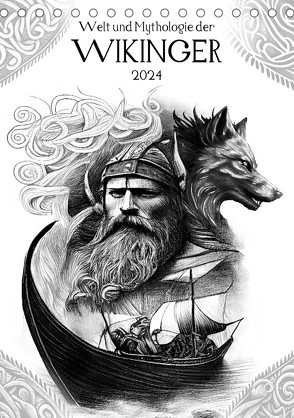 Welt und Mythologie der Wikinger (Tischkalender 2024 DIN A5 hoch), CALVENDO Monatskalender von Frost,  Anja