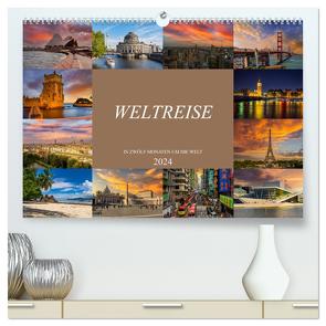 Weltreise – In zwölf Monaten um die Welt (hochwertiger Premium Wandkalender 2024 DIN A2 quer), Kunstdruck in Hochglanz von Meutzner,  Dirk