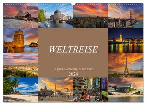Weltreise – In zwölf Monaten um die Welt (Wandkalender 2024 DIN A2 quer), CALVENDO Monatskalender von Meutzner,  Dirk