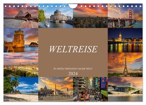 Weltreise – In zwölf Monaten um die Welt (Wandkalender 2024 DIN A4 quer), CALVENDO Monatskalender von Meutzner,  Dirk