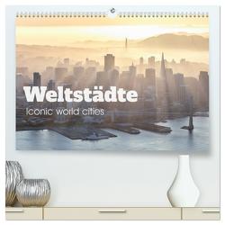 Weltstädte – Iconic world cities (hochwertiger Premium Wandkalender 2024 DIN A2 quer), Kunstdruck in Hochglanz von Colombo,  Matteo