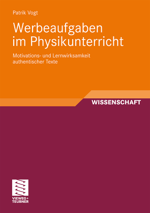 Werbeaufgaben im Physikunterricht von Vogt,  Patrik