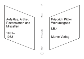 Werkausgabe von Drews,  Luisa, Hiller,  Moritz, Horn,  Eva, Kittler,  Friedrich, Stingelin,  Martin