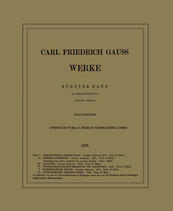Werke von Gauss,  Carl Friedrich, Gesellschaft der Wissenschaften