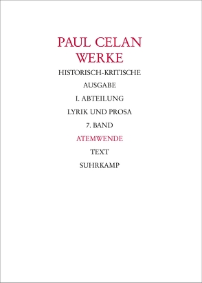 Werke. Historisch-kritische Ausgabe. I. Abteilung: Lyrik und Prosa von Bücher,  Rolf, Celan,  Paul