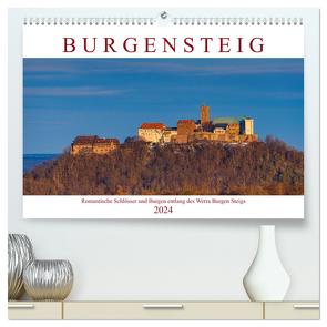 Werra Burgen Steig (hochwertiger Premium Wandkalender 2024 DIN A2 quer), Kunstdruck in Hochglanz von Brack,  Roland