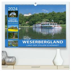 WESERBERGLAND – Land der stillen Schönheit (hochwertiger Premium Wandkalender 2024 DIN A2 quer), Kunstdruck in Hochglanz von VISUAL,  Globe
