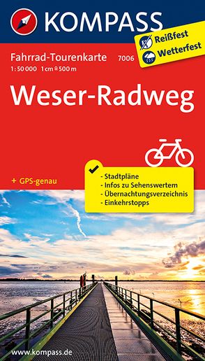 Fahrrad-Tourenkarte Weserradweg von KOMPASS-Karten GmbH