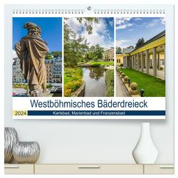 Westböhmisches Bäderdreieck – Karlsbad, Marienbad und Franzensbad (hochwertiger Premium Wandkalender 2024 DIN A2 quer), Kunstdruck in Hochglanz von Viola,  Melanie
