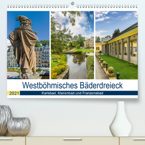 Westböhmisches Bäderdreieck – Karlsbad, Marienbad und Franzensbad (Premium, hochwertiger DIN A2 Wandkalender 2021, Kunstdruck in Hochglanz) von Viola,  Melanie