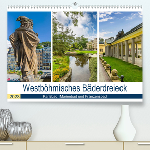 Westböhmisches Bäderdreieck – Karlsbad, Marienbad und Franzensbad (Premium, hochwertiger DIN A2 Wandkalender 2023, Kunstdruck in Hochglanz) von Viola,  Melanie