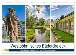 Westböhmisches Bäderdreieck – Karlsbad, Marienbad und Franzensbad (Wandkalender 2024 DIN A2 quer), CALVENDO Monatskalender von Viola,  Melanie