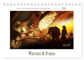 Western und Pferde (Tischkalender 2024 DIN A5 quer), CALVENDO Monatskalender von Wrede,  Martina