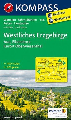KOMPASS Wanderkarte Westliches Erzgebirge, Aue, Eibenstock, Kurort Oberwiesenthal von KOMPASS-Karten GmbH