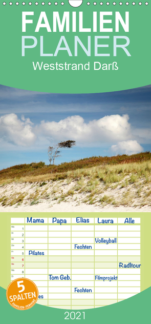 Weststrand Darß – Familienplaner hoch (Wandkalender 2021 , 21 cm x 45 cm, hoch) von Deter,  Thomas