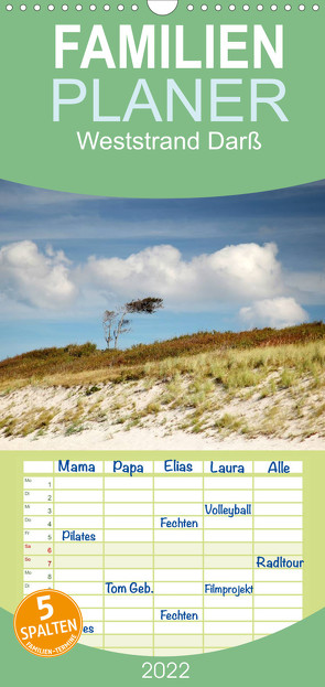 Familienplaner Weststrand Darß (Wandkalender 2022 , 21 cm x 45 cm, hoch) von Deter,  Thomas