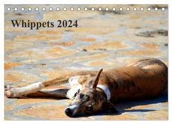 Whippet 2024 (Tischkalender 2024 DIN A5 quer), CALVENDO Monatskalender von Redl,  Ula