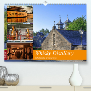 Whisky Distillery – Schottische Brennereien (Premium, hochwertiger DIN A2 Wandkalender 2021, Kunstdruck in Hochglanz) von Härlein,  Peter