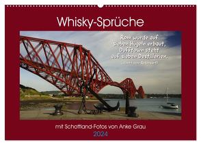 Whisky-Sprüche (Wandkalender 2024 DIN A2 quer), CALVENDO Monatskalender von Grau,  Anke