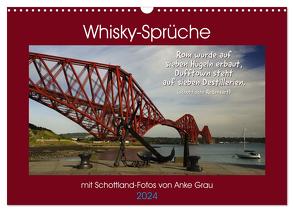 Whisky-Sprüche (Wandkalender 2024 DIN A3 quer), CALVENDO Monatskalender von Grau,  Anke