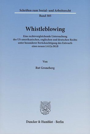 Whistleblowing. von Groneberg,  Rut