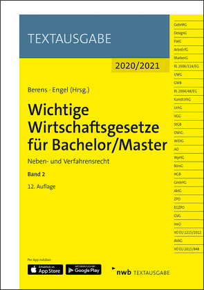 Wichtige Wirtschaftsgesetze für Bachelor/Master, Band 2 von Berens,  Holger, Engel,  Hans-Peter