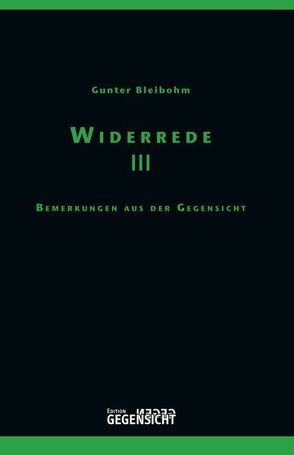 Widerrede III von Bleibohm,  Gunter