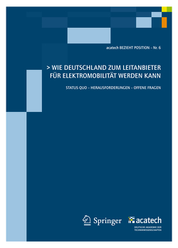 Wie Deutschland zum Leitanbieter für Elektromobilität werden kann von Acatech - Deutsche Akademie der Technikwissenschaften