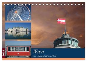 Wien, eine Hauptstadt mit Flair (Tischkalender 2024 DIN A5 quer), CALVENDO Monatskalender von Rufotos,  Rufotos