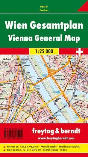 Wien Gesamtplan, 1:25.000, Magnetmarkiertafel von Freytag-Berndt und Artaria KG