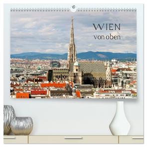 WIEN von oben (hochwertiger Premium Wandkalender 2024 DIN A2 quer), Kunstdruck in Hochglanz von ViennaFrame,  ViennaFrame