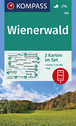 KOMPASS Wanderkarten-Set 208 Wienerwald (2 Karten) 1:25.000 von KOMPASS-Karten GmbH