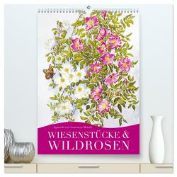 Wiesenstücke & Wildrosen (hochwertiger Premium Wandkalender 2024 DIN A2 hoch), Kunstdruck in Hochglanz von Meindl,  Annemarie