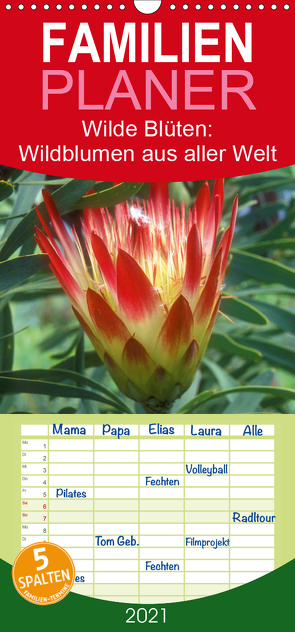 Wilde Blüten: Wildblumen aus aller Welt – Familienplaner hoch (Wandkalender 2021 , 21 cm x 45 cm, hoch) von CALVENDO
