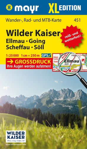Mayr Wanderkarte Wilder Kaiser – Ellmau – Going – Scheffau – Söll XL 1:25.000