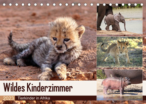 Wildes Kinderzimmer – Tierkinder in Afrika (Tischkalender 2023 DIN A5 quer) von Herzog,  Michael