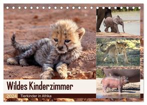 Wildes Kinderzimmer – Tierkinder in Afrika (Tischkalender 2024 DIN A5 quer), CALVENDO Monatskalender von Herzog,  Michael