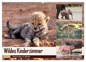 Wildes Kinderzimmer – Tierkinder in Afrika (Wandkalender 2024 DIN A2 quer), CALVENDO Monatskalender von Herzog,  Michael