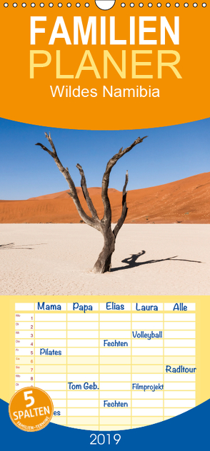 Wildes Namibia – Familienplaner hoch (Wandkalender 2019 , 21 cm x 45 cm, hoch) von & Stefanie Krüger,  Carsten