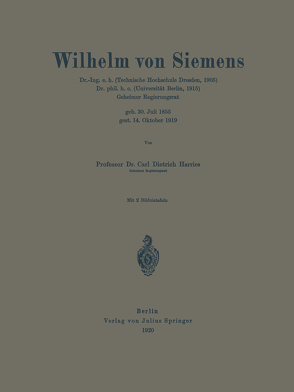 Wilhelm von Siemens von Harries,  Carl Dietrich