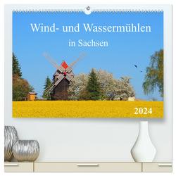 Wind- und Wassermühlen in Sachsen (hochwertiger Premium Wandkalender 2024 DIN A2 quer), Kunstdruck in Hochglanz von Seidel,  Thilo