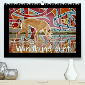 Windhund bunt (Premium, hochwertiger DIN A2 Wandkalender 2022, Kunstdruck in Hochglanz) von Köntopp,  Kathrin