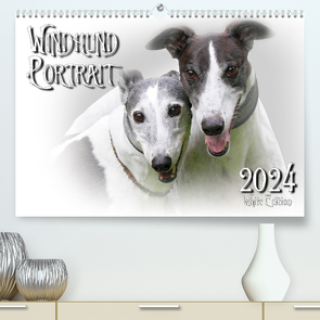 Windhund Portrait 2024 White Edition (hochwertiger Premium Wandkalender 2024 DIN A2 quer), Kunstdruck in Hochglanz von Redecker,  Andrea