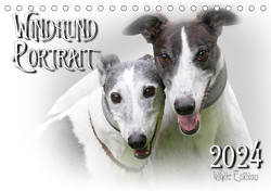 Windhund Portrait 2024 White Edition (Tischkalender 2024 DIN A5 quer), CALVENDO Monatskalender von Redecker,  Andrea
