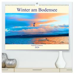 Winter am Bodensee – Magische Lichtblicke (hochwertiger Premium Wandkalender 2024 DIN A2 quer), Kunstdruck in Hochglanz von Hess,  Andrea