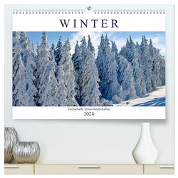 Winter. Zauberhafte Schneelandschaften (hochwertiger Premium Wandkalender 2024 DIN A2 quer), Kunstdruck in Hochglanz von Hurley,  Rose